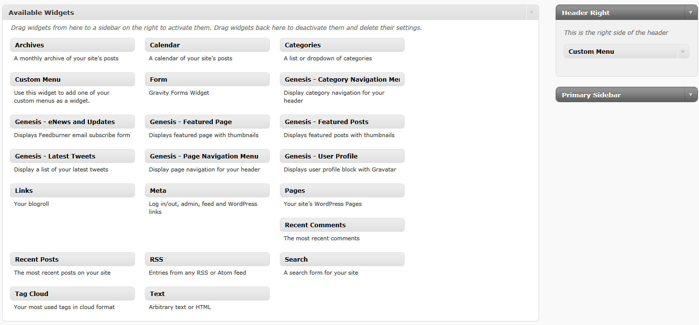 Genesis Explained Widgetize Functions