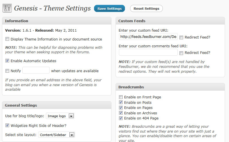 Genesis Explained Option Functions