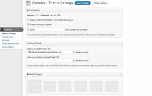 Screen Grab of the Genesis Theme Settings